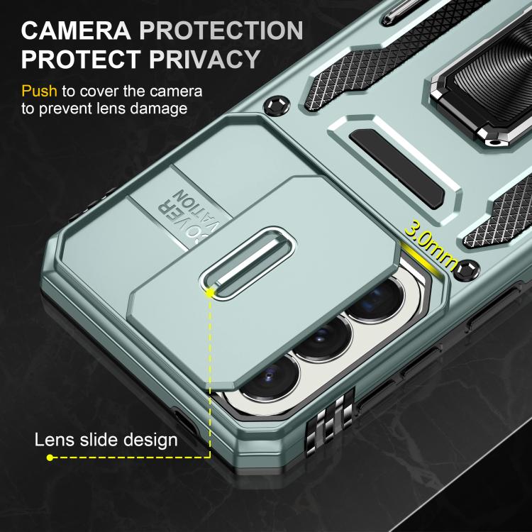 For Galaxy A57 5G Armor PC Hybrid TPU Camera Shield Phone Case