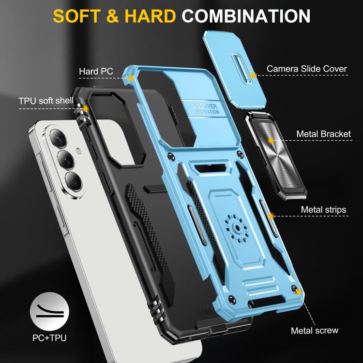 For Galaxy A57 5G Armor PC Hybrid TPU Camera Shield Phone Case