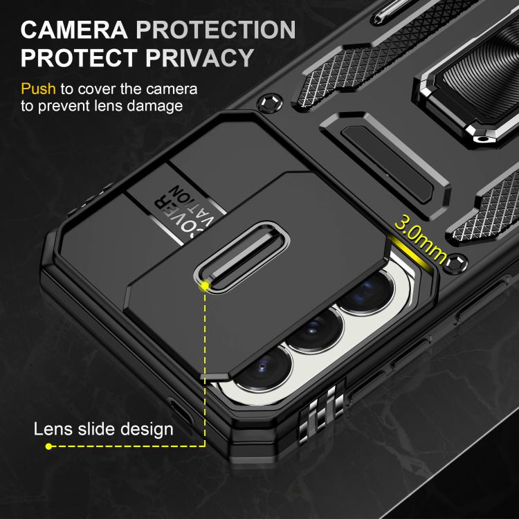 For Galaxy A57 5G Armor PC Hybrid TPU Camera Shield Phone Case