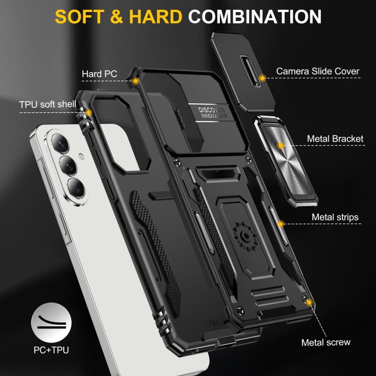 For Galaxy A57 5G Armor PC Hybrid TPU Camera Shield Phone Case