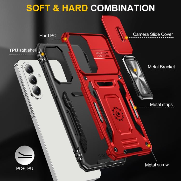 For Galaxy A57 5G Armor PC Hybrid TPU Camera Shield Phone Case