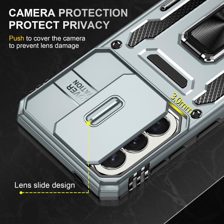 For Galaxy A57 5G Armor PC Hybrid TPU Camera Shield Phone Case