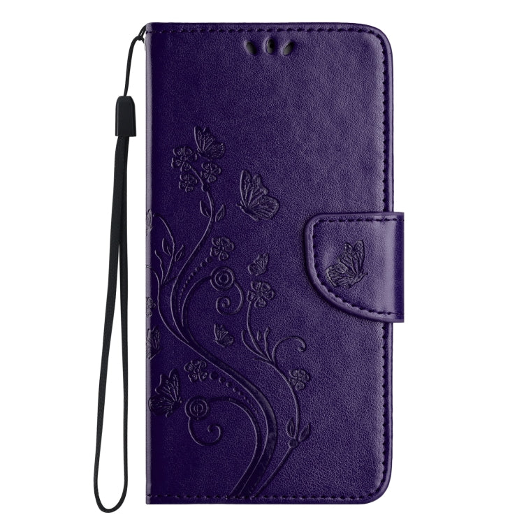 For Redmi 14C Butterfly Flower Pattern Flip Leather Phone Case