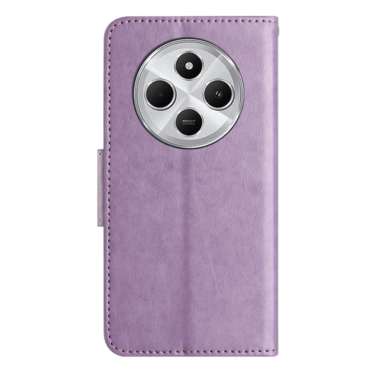 For Redmi 14C Butterfly Flower Pattern Flip Leather Phone Case