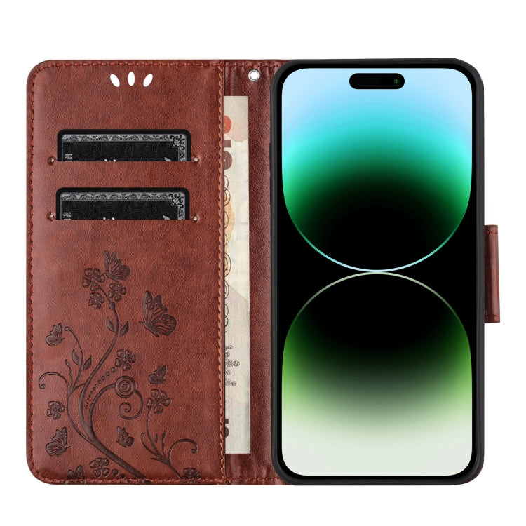 For  Redmi Note 14 5G Butterfly Flower Pattern Flip Leather Phone Case
