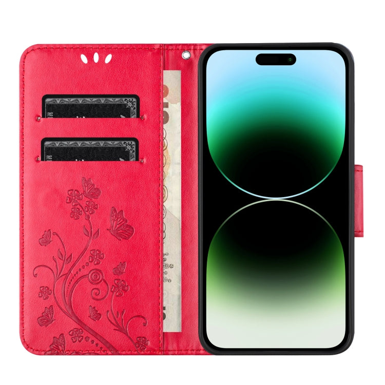 For  Redmi Note 14 5G Butterfly Flower Pattern Flip Leather Phone Case