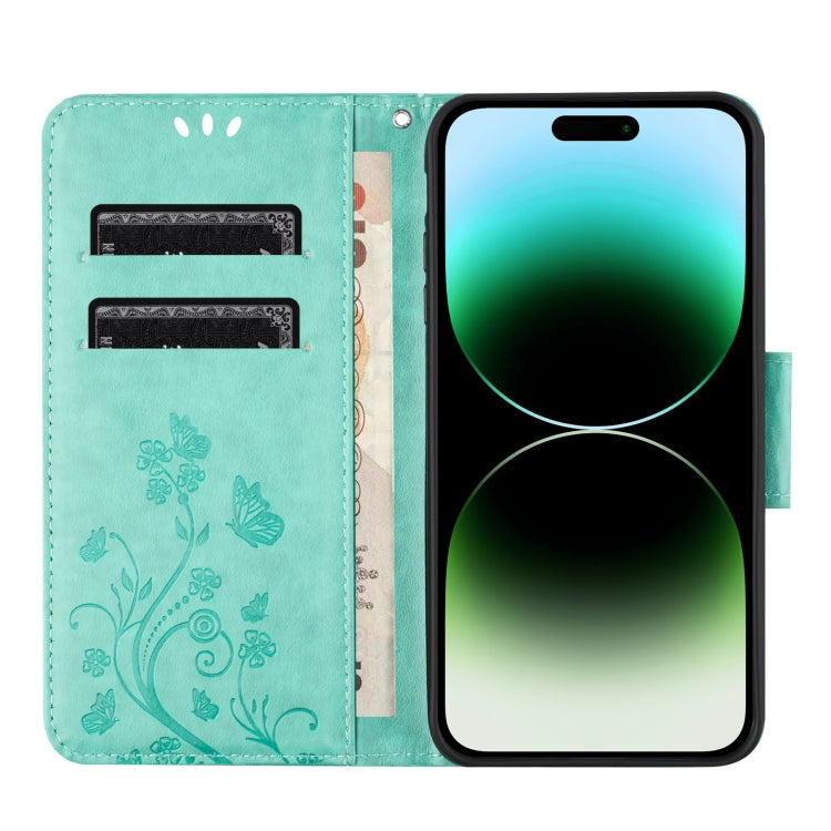 For  Redmi Note 14 5G Butterfly Flower Pattern Flip Leather Phone Case