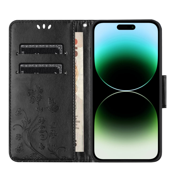 For  Redmi Note 14 5G Butterfly Flower Pattern Flip Leather Phone Case