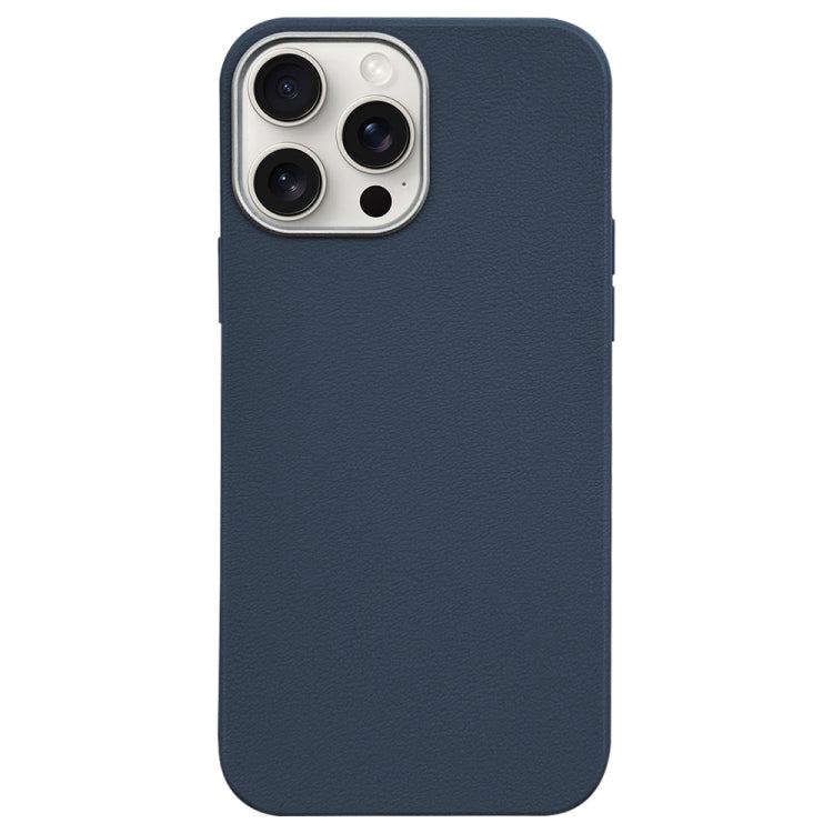 For iPhone 15 Pro Litchi Pattern Silver Edge Camera Frame Material Phone Case