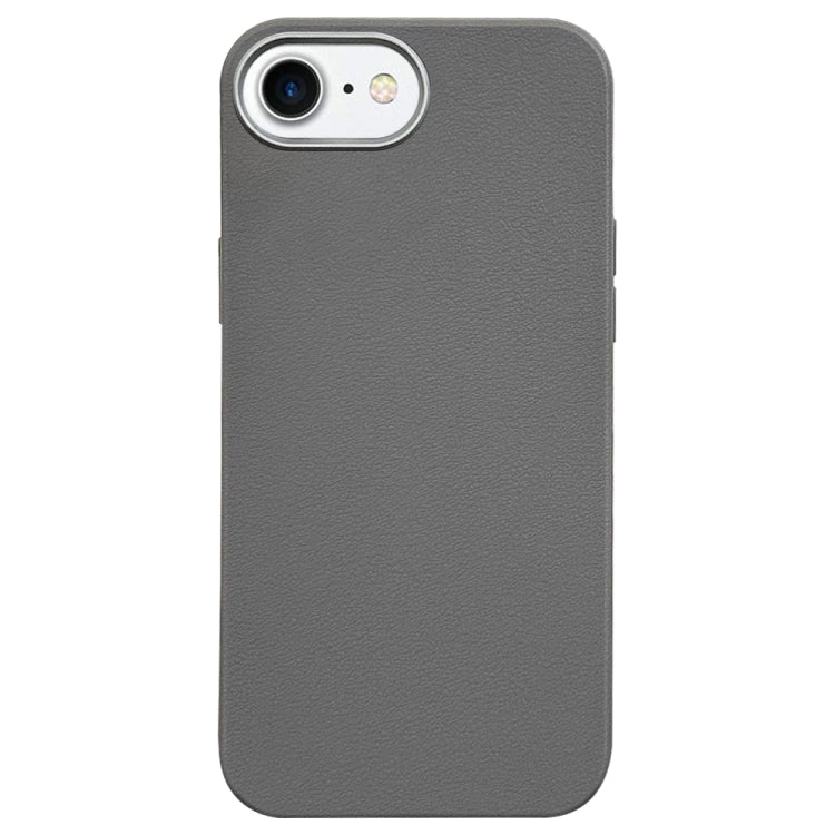 For iPhone SE 2022 / SE 2020 Litchi Pattern Silver Edge Camera Frame Material Phone Case