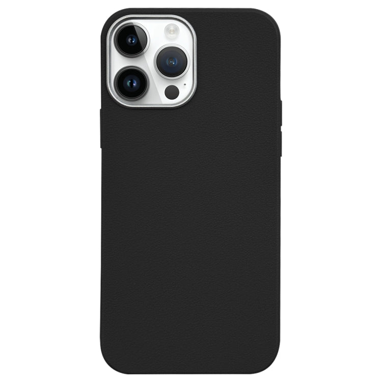 For iPhone 12 Pro Litchi Pattern Silver Edge Camera Frame Material Phone Case