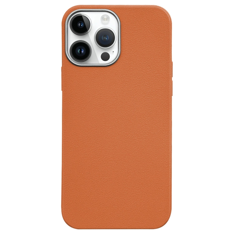 For iPhone 12 Pro Litchi Pattern Silver Edge Camera Frame Material Phone Case
