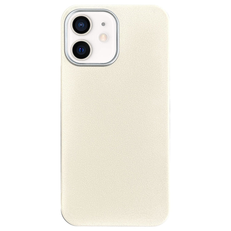 For iPhone 11 Litchi Pattern Silver Edge Camera Frame Material Phone Case