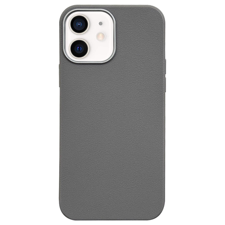 For iPhone 11 Litchi Pattern Silver Edge Camera Frame Material Phone Case