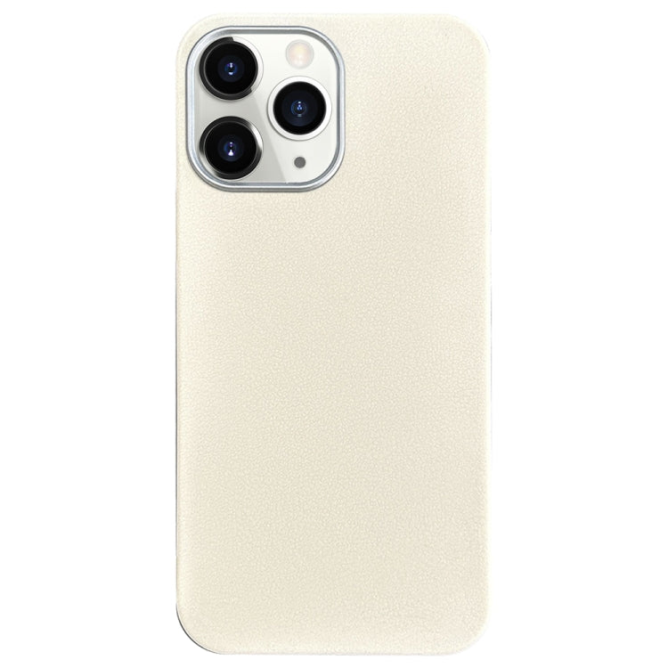 For iPhone 11 Pro Litchi Pattern Silver Edge Camera Frame Material Phone Case