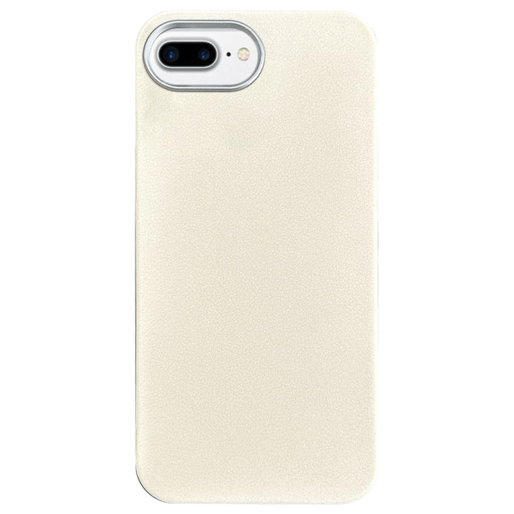 For iPhone 8 Plus / 7 Plus Litchi Pattern Silver Edge Camera Frame Material Phone Case
