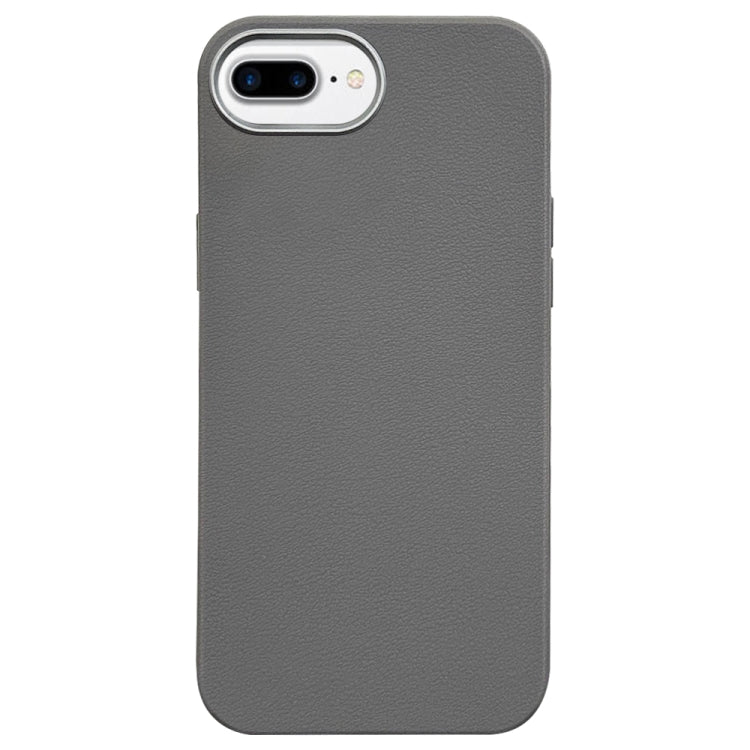 For iPhone 8 Plus / 7 Plus Litchi Pattern Silver Edge Camera Frame Material Phone Case