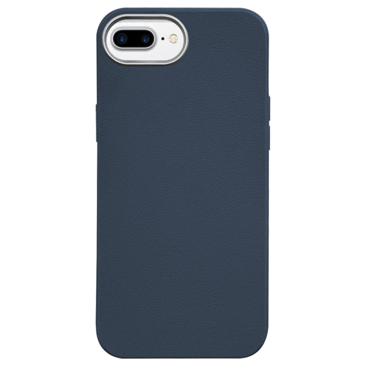 For iPhone 8 Plus / 7 Plus Litchi Pattern Silver Edge Camera Frame Material Phone Case