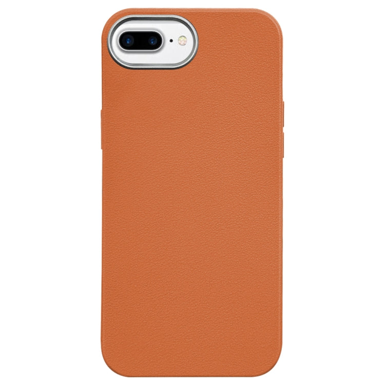 For iPhone 8 Plus / 7 Plus Litchi Pattern Silver Edge Camera Frame Material Phone Case