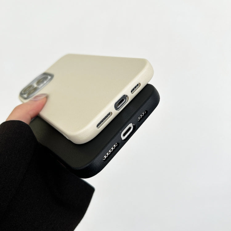 For iPhone 13 Pro Max Litchi Pattern Silver Edge Camera Frame Material Phone Case