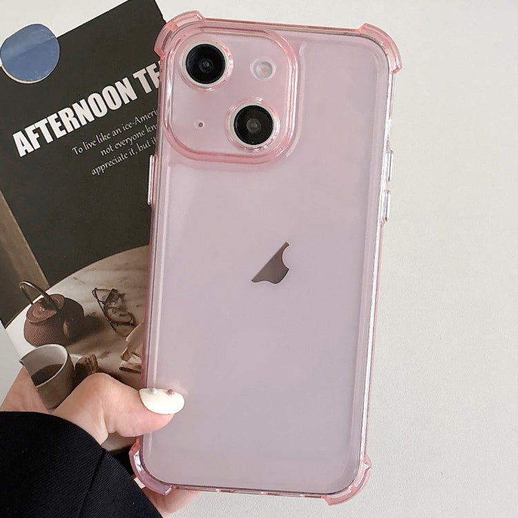 For iPhone 15 Plus Transparent Four-corner Shockproof TPU Phone Case