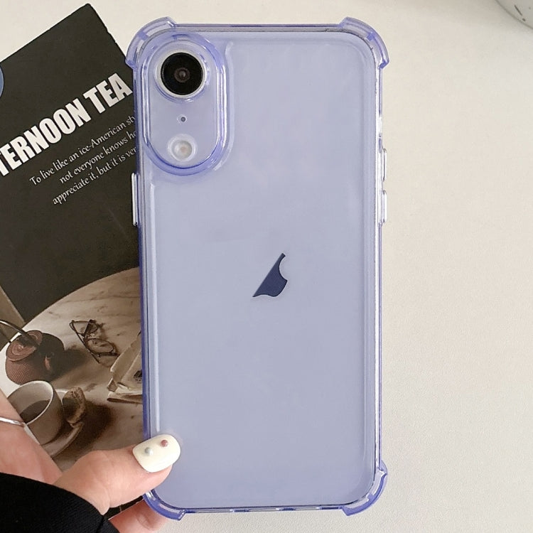 For iPhone XR Transparent Four-corner Shockproof TPU Phone Case