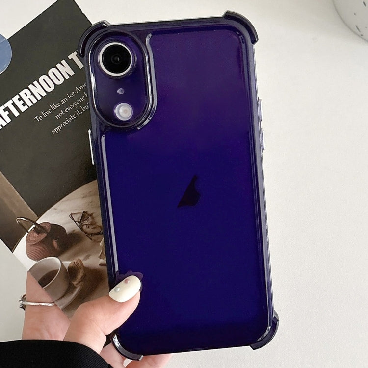 For iPhone XR Transparent Four-corner Shockproof TPU Phone Case