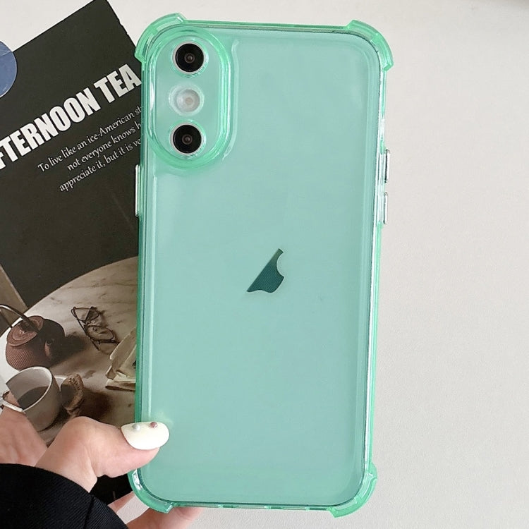 For iPhone XS Max Transparent Four-corner Shockproof TPU Phone Case