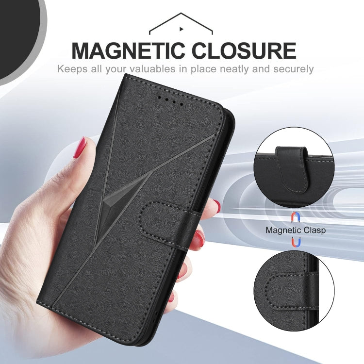 For Redmi K70 Triangle Pattern Buckle Clasp Leather Phone Case