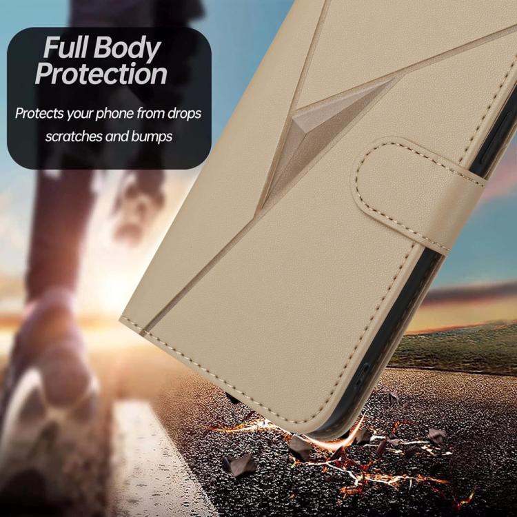 For Redmi Note 13R Pro / Xiaomi Poco X6 Neo Triangle Pattern Buckle Clasp Leather Phone Case