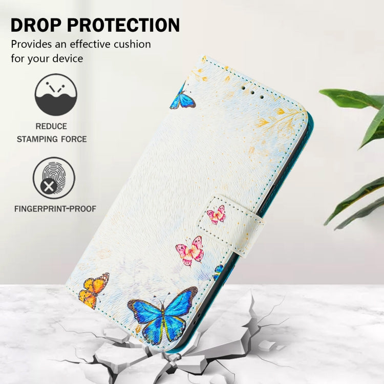 For iPhone 16 Pro Max Art Colored Drawing Pattern Leather Phone Case