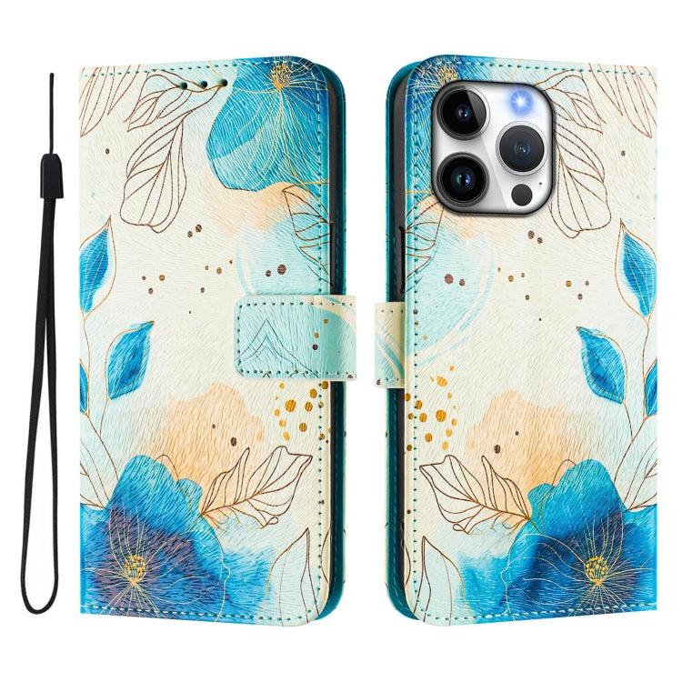 For iPhone 16 Pro Max Art Colored Drawing Pattern Leather Phone Case