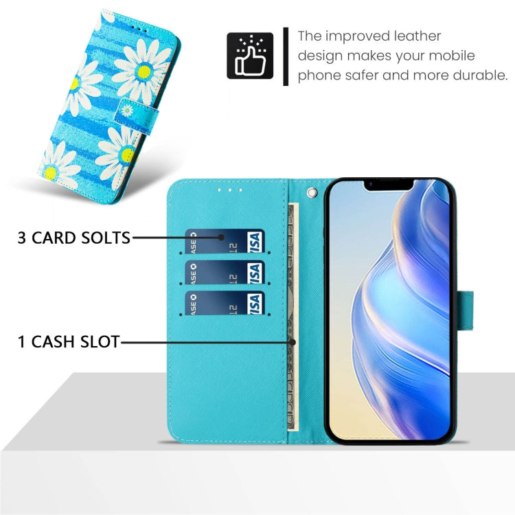 For iPhone 16 Pro Max Art Colored Drawing Pattern Leather Phone Case