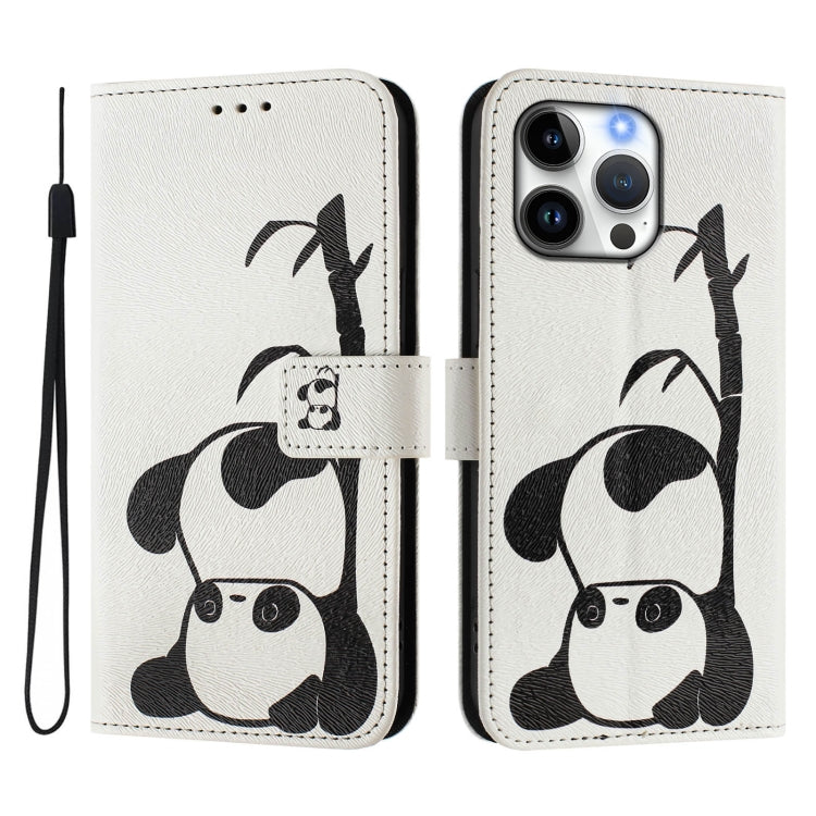 For iPhone 16 Pro Art Colored Drawing Pattern Leather Phone Case