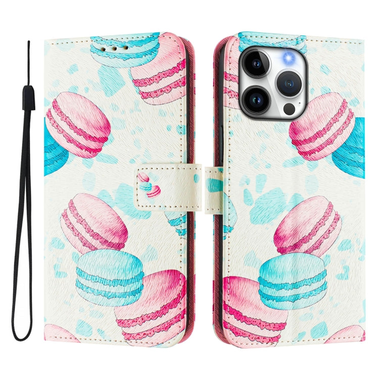 For iPhone 16 Pro Art Colored Drawing Pattern Leather Phone Case