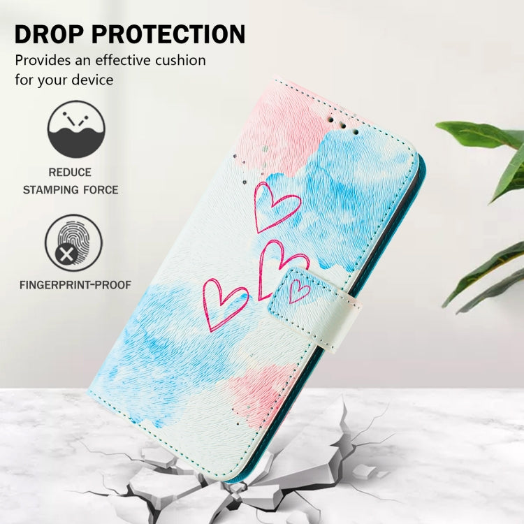 For iPhone 16 Pro Art Colored Drawing Pattern Leather Phone Case