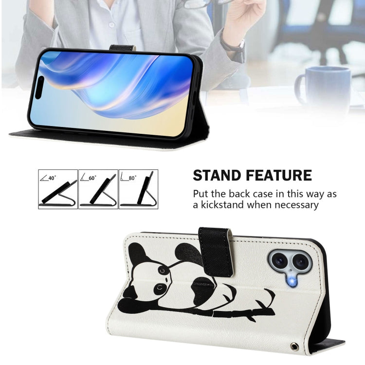 For iPhone 16 Plus Art Colored Drawing Pattern Leather Phone Case