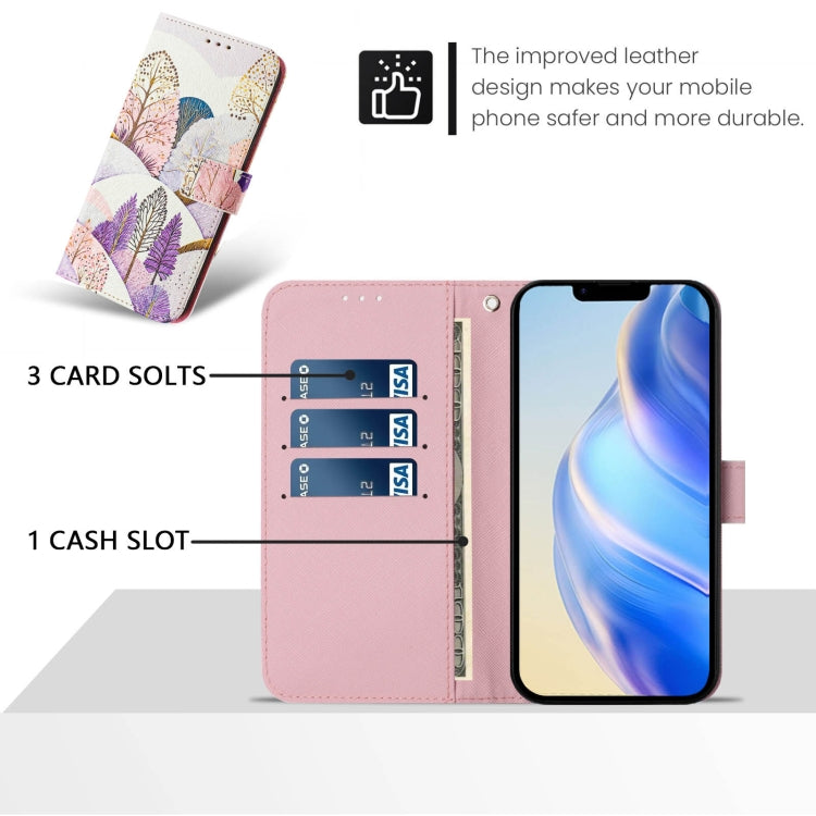 For iPhone 16 Plus Art Colored Drawing Pattern Leather Phone Case