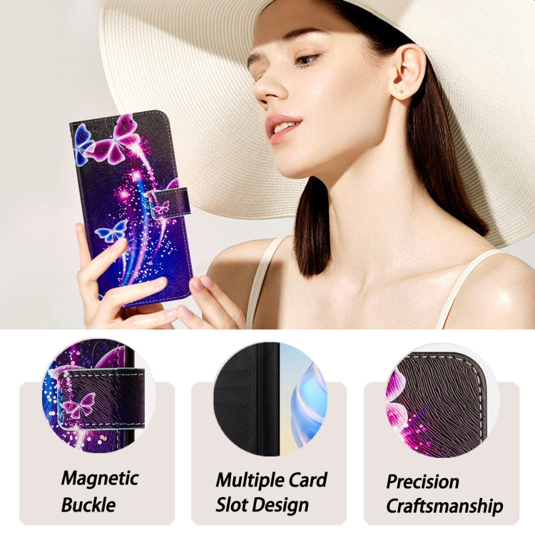 For iPhone 16 Plus Art Colored Drawing Pattern Leather Phone Case