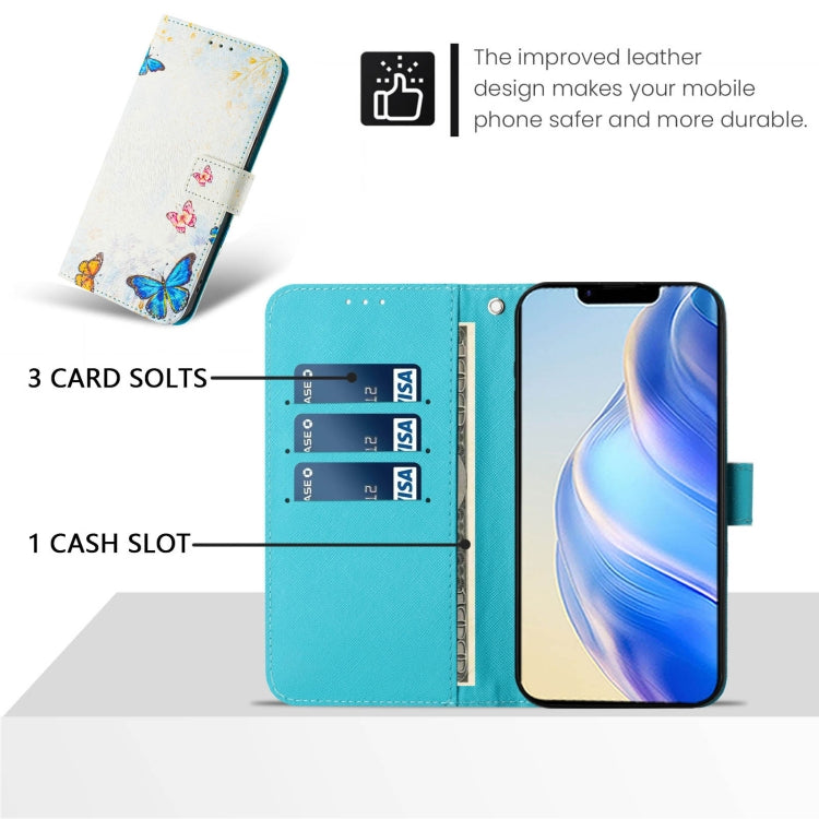 For iPhone 16 Plus Art Colored Drawing Pattern Leather Phone Case