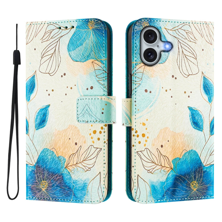 For iPhone 16 Plus Art Colored Drawing Pattern Leather Phone Case