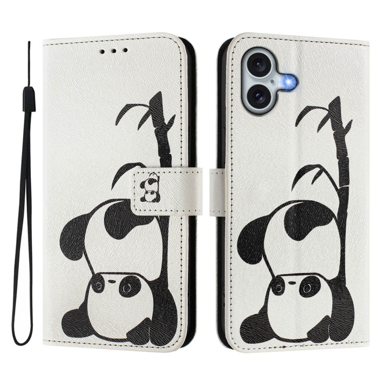 For iPhone 16 Art Colored Drawing Pattern Leather Phone Case