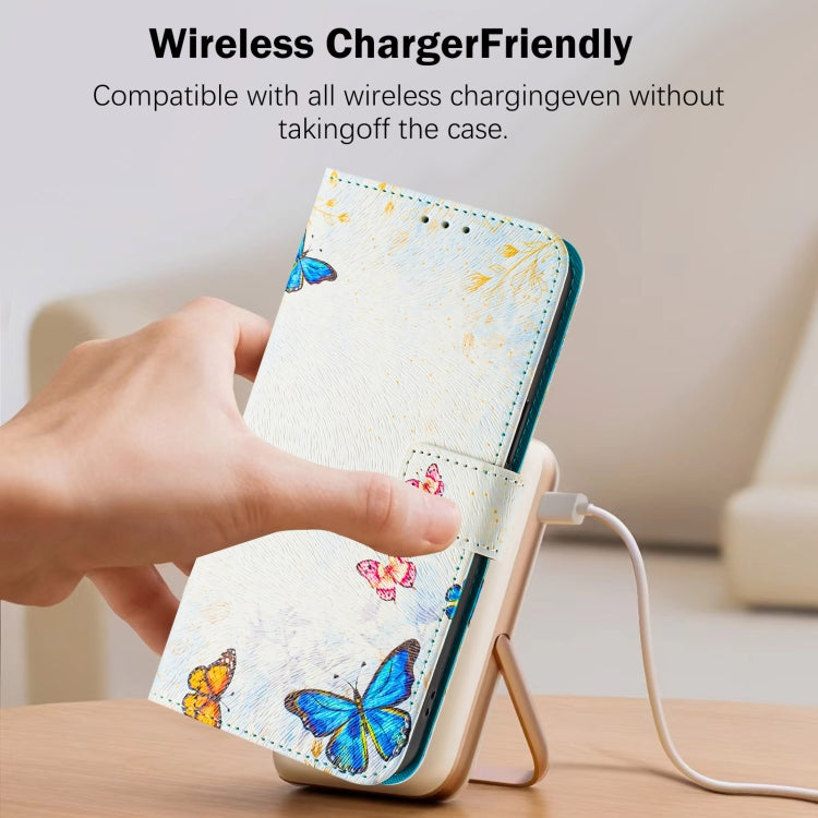 For iPhone 16 Art Colored Drawing Pattern Leather Phone Case