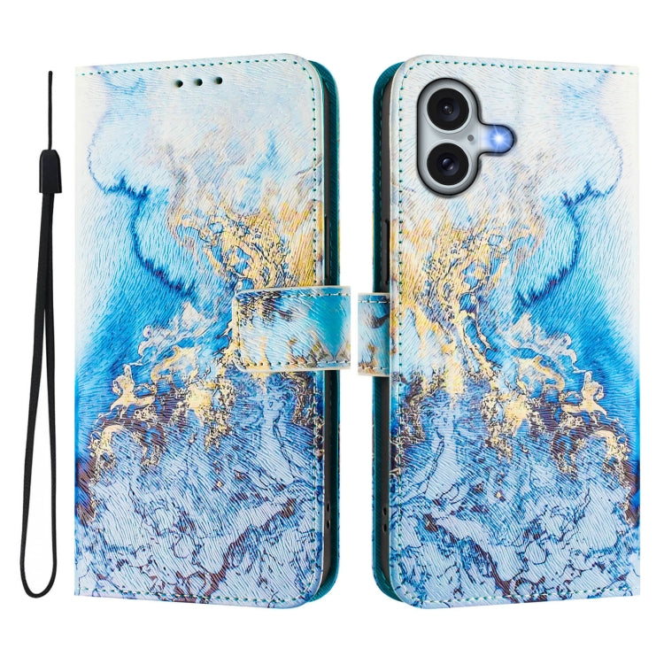 For iPhone 16 Art Colored Drawing Pattern Leather Phone Case