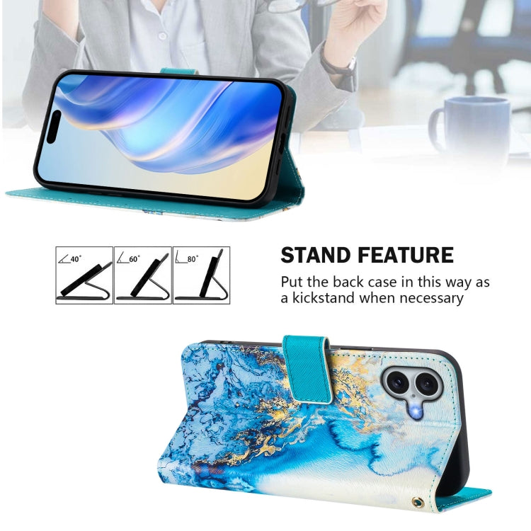 For iPhone 16 Art Colored Drawing Pattern Leather Phone Case