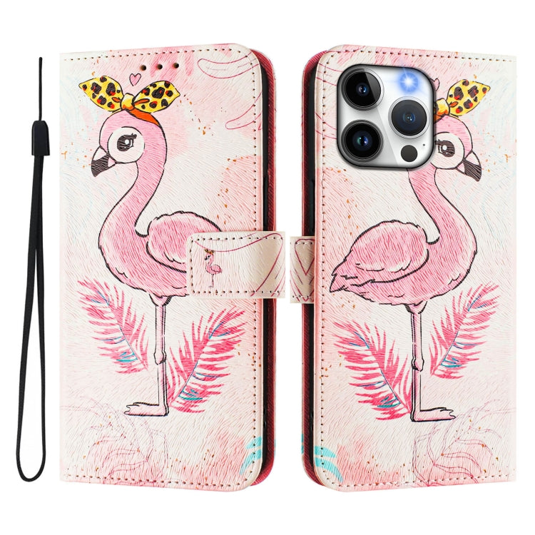 For iPhone 15 Pro Max Art Colored Drawing Pattern Leather Phone Case