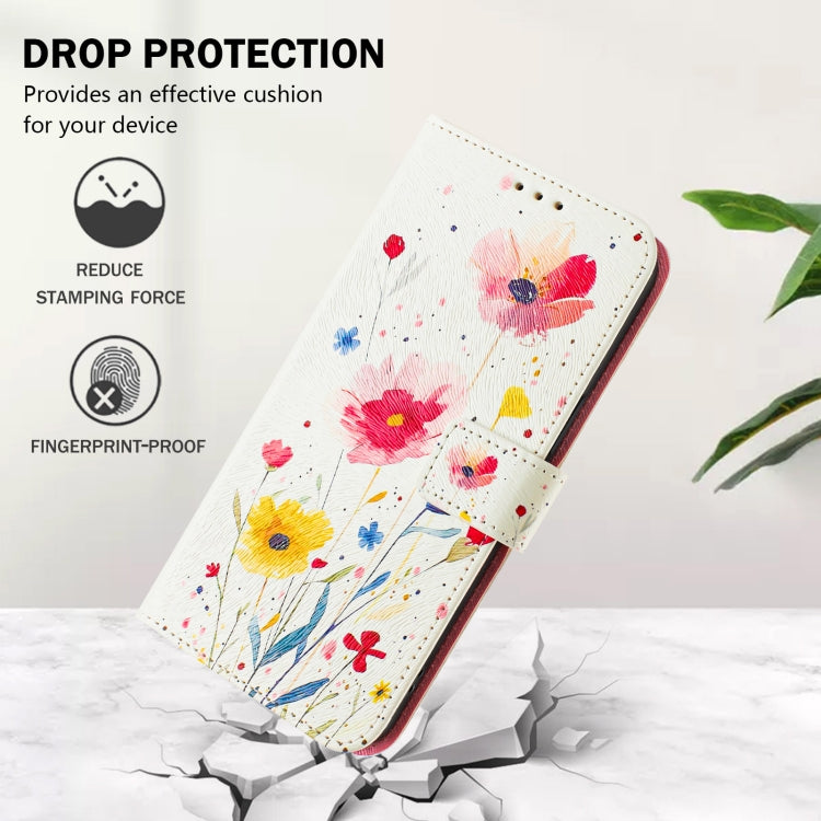 For iPhone 15 Pro Max Art Colored Drawing Pattern Leather Phone Case