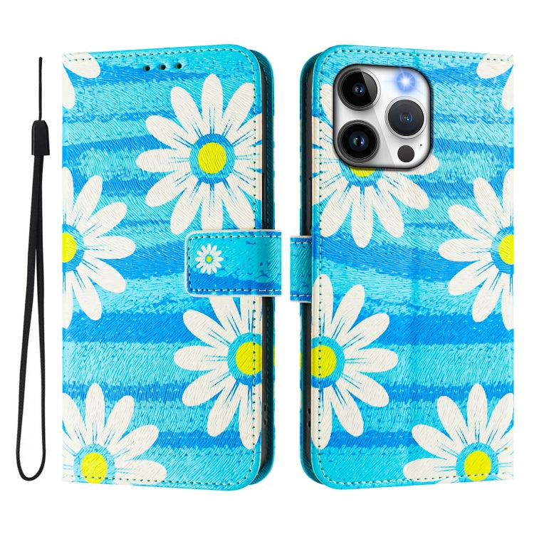 For iPhone 15 Pro Max Art Colored Drawing Pattern Leather Phone Case