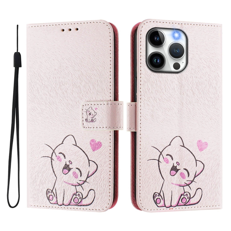 For iPhone 15 Pro Art Colored Drawing Pattern Leather Phone Case