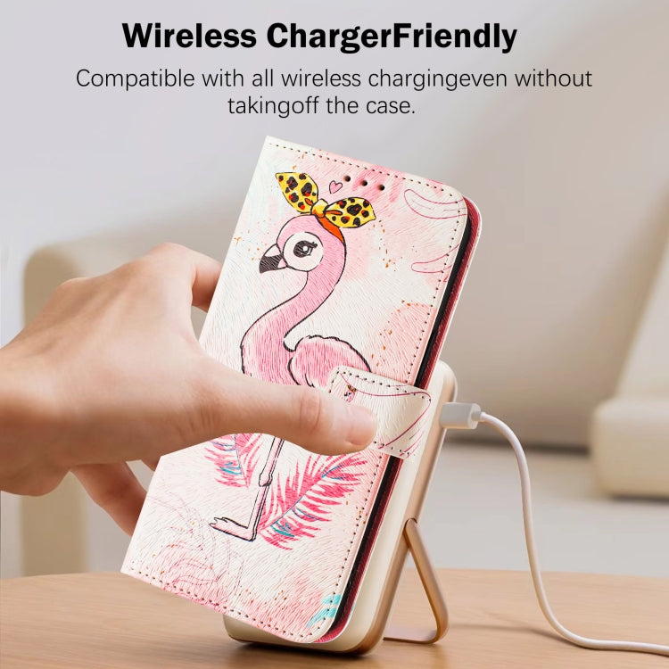 For iPhone 15 Pro Art Colored Drawing Pattern Leather Phone Case
